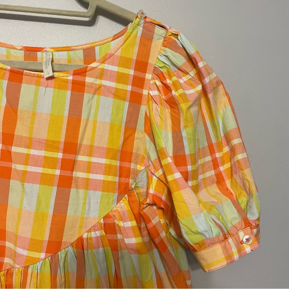 URBAN OUTFITTERS Plaid Asymmetrical Babydoll Carousel Dress - Picture 6 of 11